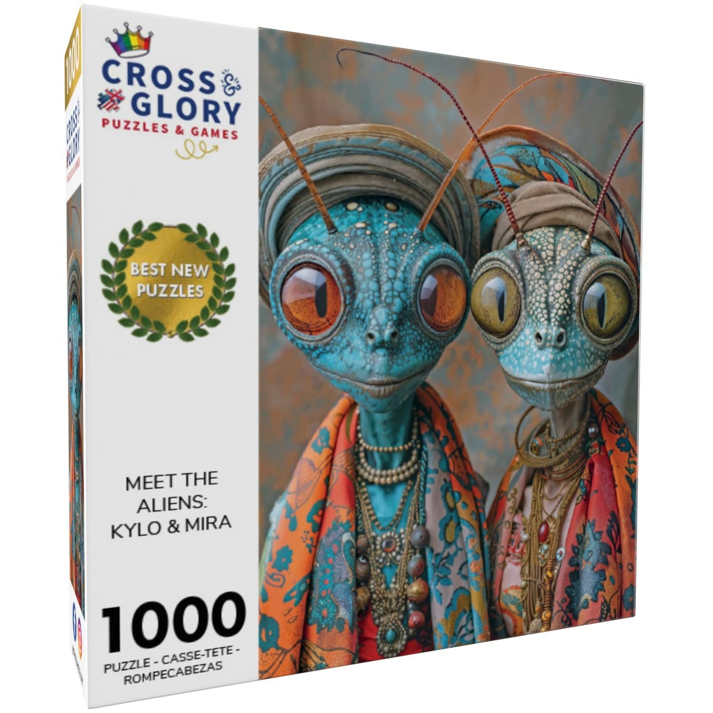 Cross & Glory - Meet The Aliens: Kylo and Mira - 1000 Piece Alien Jigsaw Puzzle | Sci-Fi Adventure | Perfect for Puzzle Enthusiasts