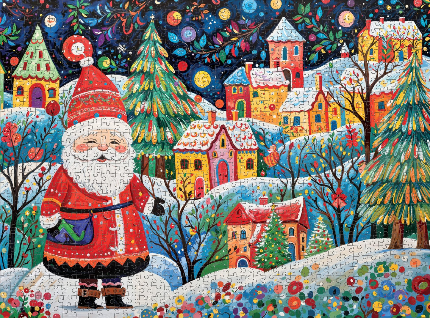 Cross & Glory - Santa's Yuletide Village - 1000 Piece Jigsaw Puzzle for Adults | Christmas Theme | Santa-Themed Holiday Challenge | Perfect for Family Festivities and Puzzle Lovers