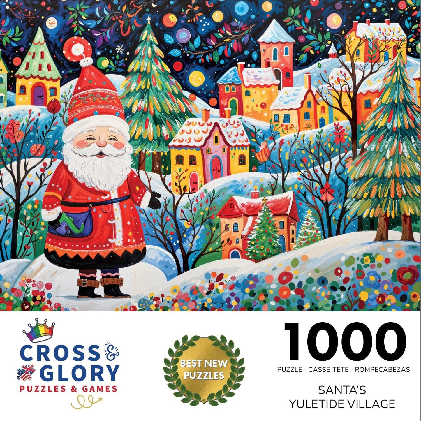 Cross & Glory - Santa's Yuletide Village - 1000 Piece Jigsaw Puzzle for Adults | Christmas Theme | Santa-Themed Holiday Challenge | Perfect for Family Festivities and Puzzle Lovers