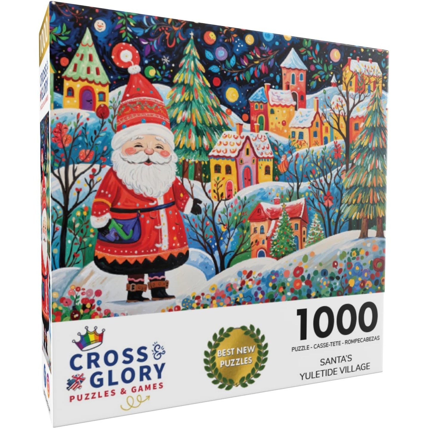 Cross & Glory - Santa's Yuletide Village - 1000 Piece Jigsaw Puzzle for Adults | Christmas Theme | Santa-Themed Holiday Challenge | Perfect for Family Festivities and Puzzle Lovers