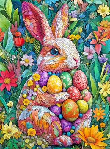 Cross & Glory – The Easter Garden Bunny – 1000 Piece Jigsaw Puzzle for Adults | Easter Egg Rabbit & Botanical Spring Artwork | Festive Seasonal Puzzle