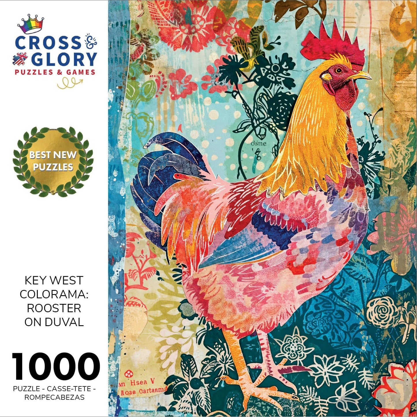 Key West Colorama : Coq sur Duval - Puzzle 1000 pièces