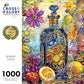 Divers et vice : Bouteille de gin botanique opulente – Puzzle 1 000 pièces