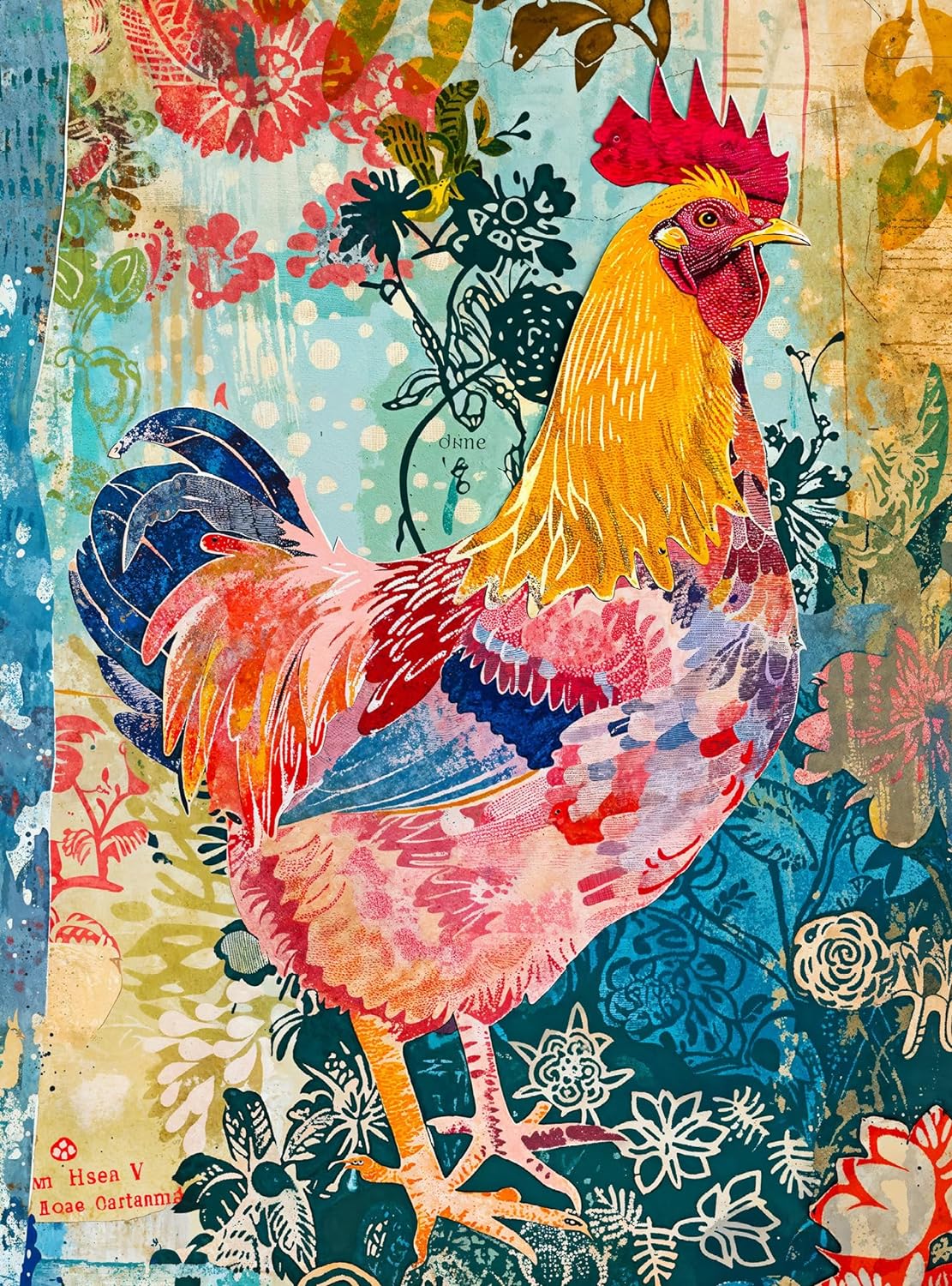Key West Colorama : Coq sur Duval - Puzzle 1000 pièces