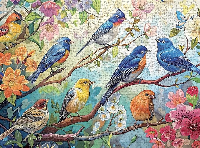 Chants d'oiseaux en fleurs - Puzzle 1000 pièces