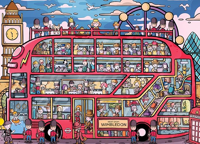L'aventure du bus londonien - Puzzle 1000 pièces