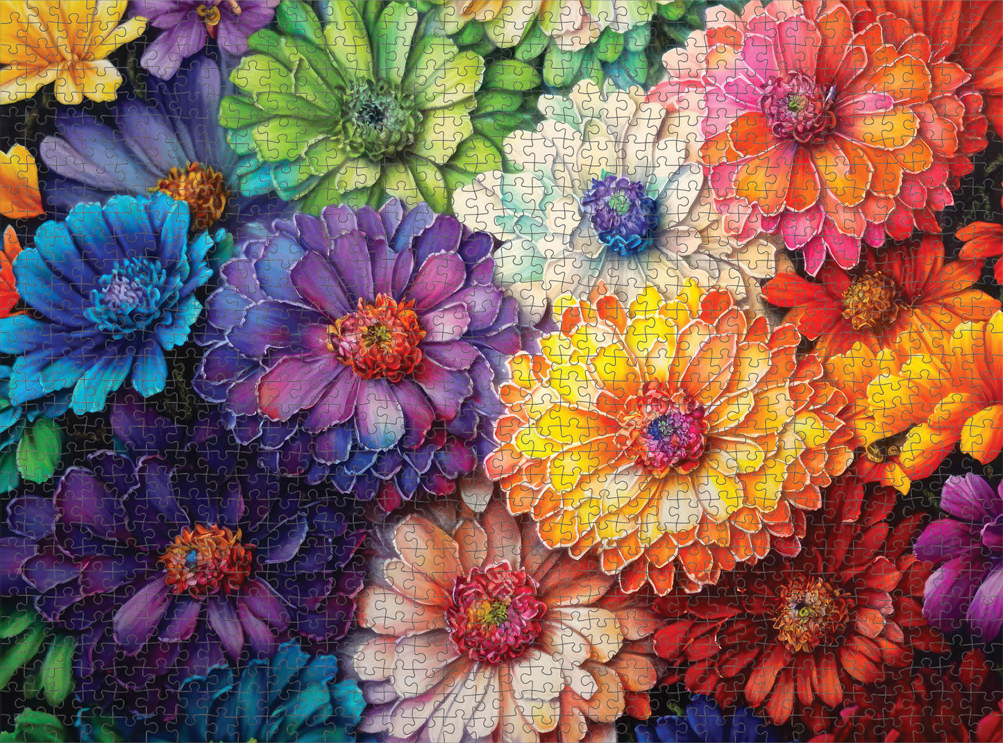 Arc-en-ciel de fleurs - Puzzle 1000 pièces 