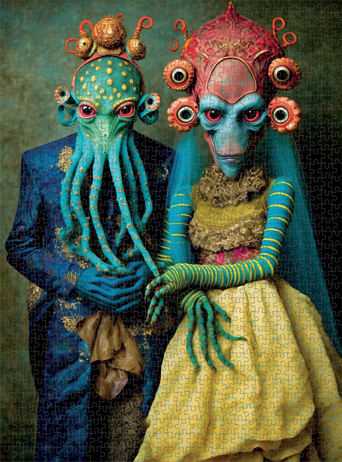 Space Puzzle – Meet the Aliens: Xantara and Nykara – 1000 Piece Jigsaw Puzzle
