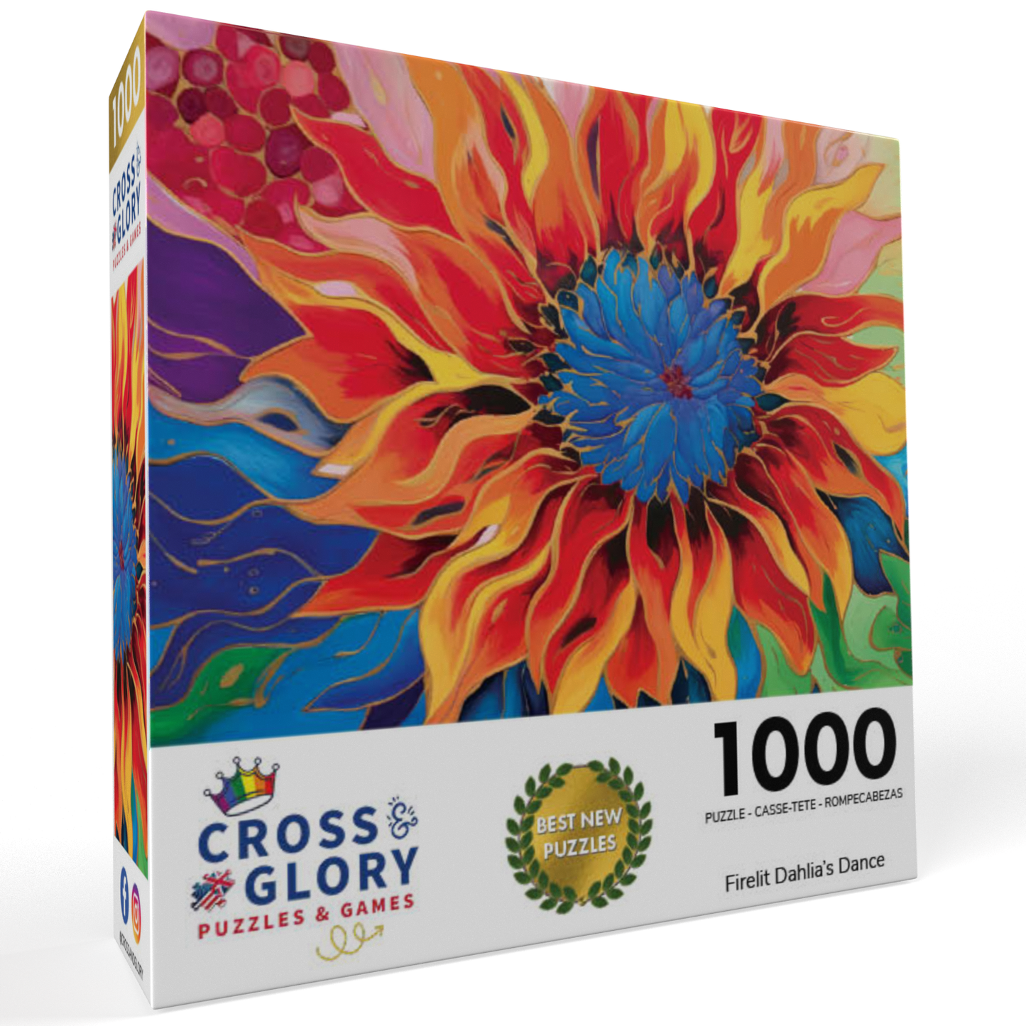 La danse du dahlia au feu de bois - Puzzle 1000 pièces