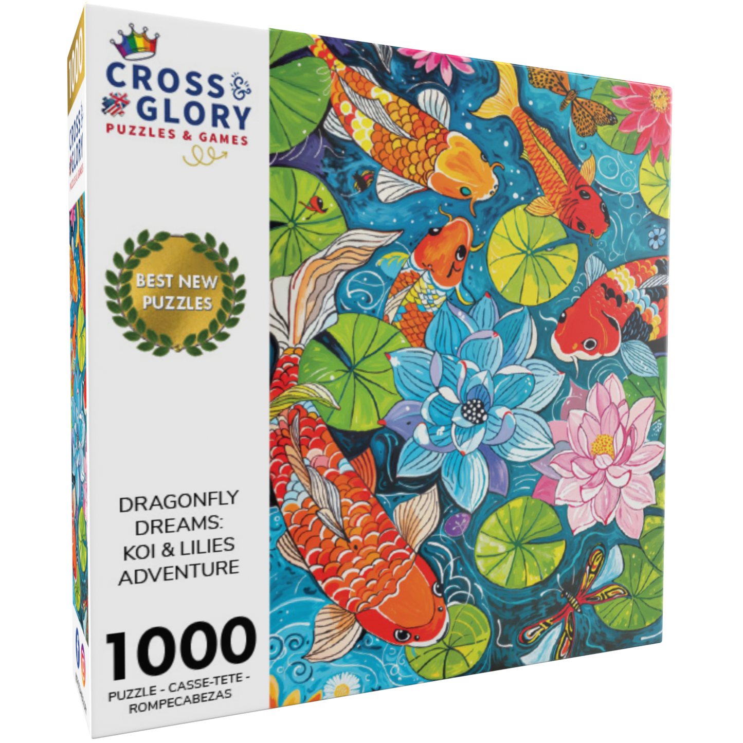 Koi Fish Puzzle – Dragonfly Dreams: Koi & Lilies Adventure – 1000 Piece Jigsaw Puzzle