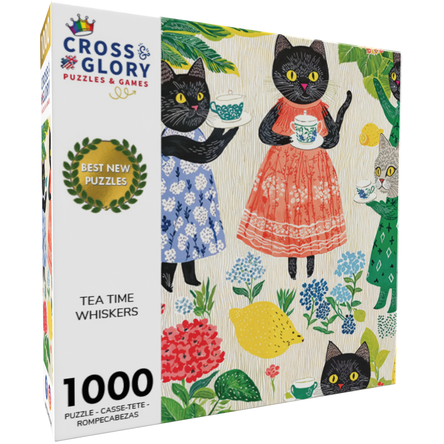 Puzzle 1000 pièces « Moustaches à l'heure du thé » 
