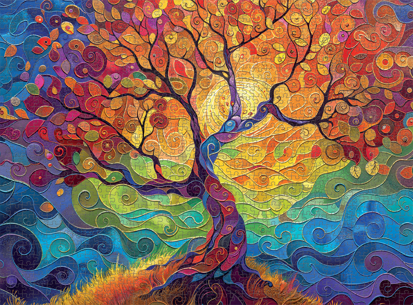 Tree of Life Puzzle – Vibrant Tree of Life – 1000 Piece Jigsaw Puzzle