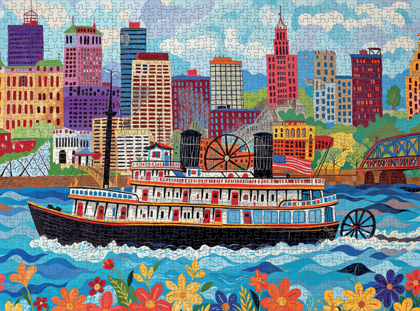 Cincinnati Jigsaw Puzzle – Queen City Paddle Wheel Adventure – 1000 Piece Puzzle