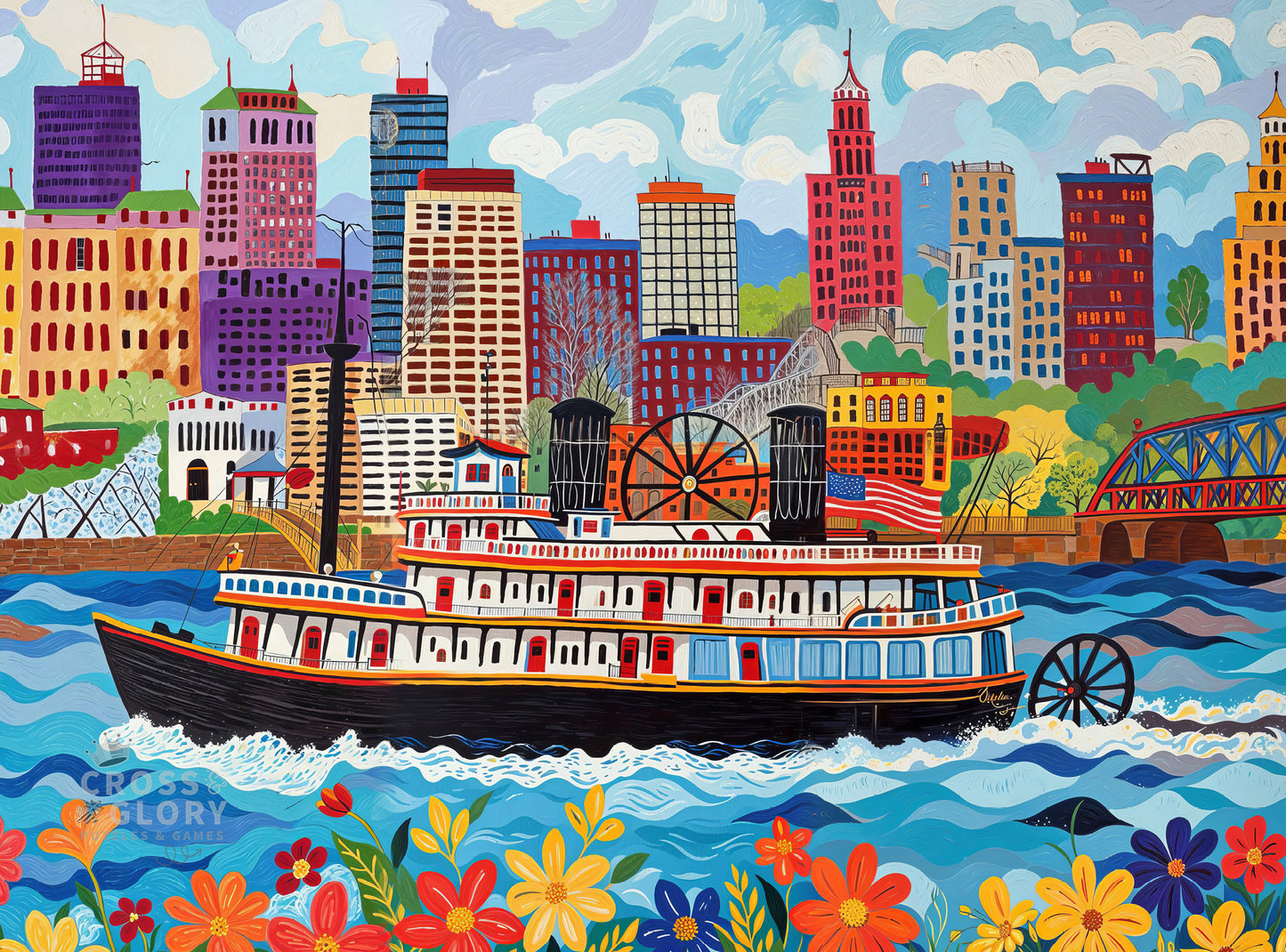 Cincinnati Jigsaw Puzzle – Queen City Paddle Wheel Adventure – 1000 Piece Puzzle