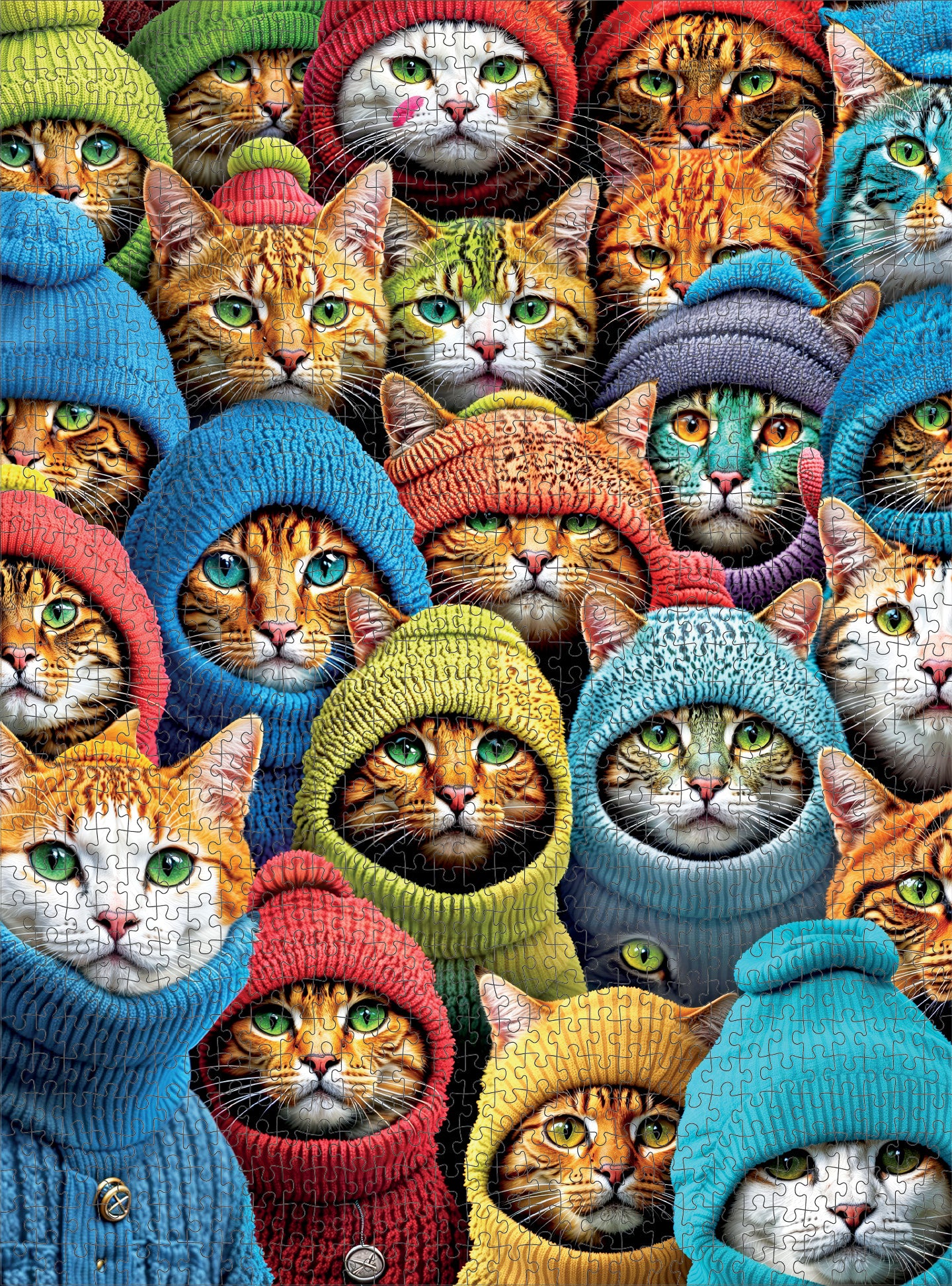 Cat Puzzle – Whiskered World: A Kitty Kaleidoscope – 1000 Piece Jigsaw Puzzle