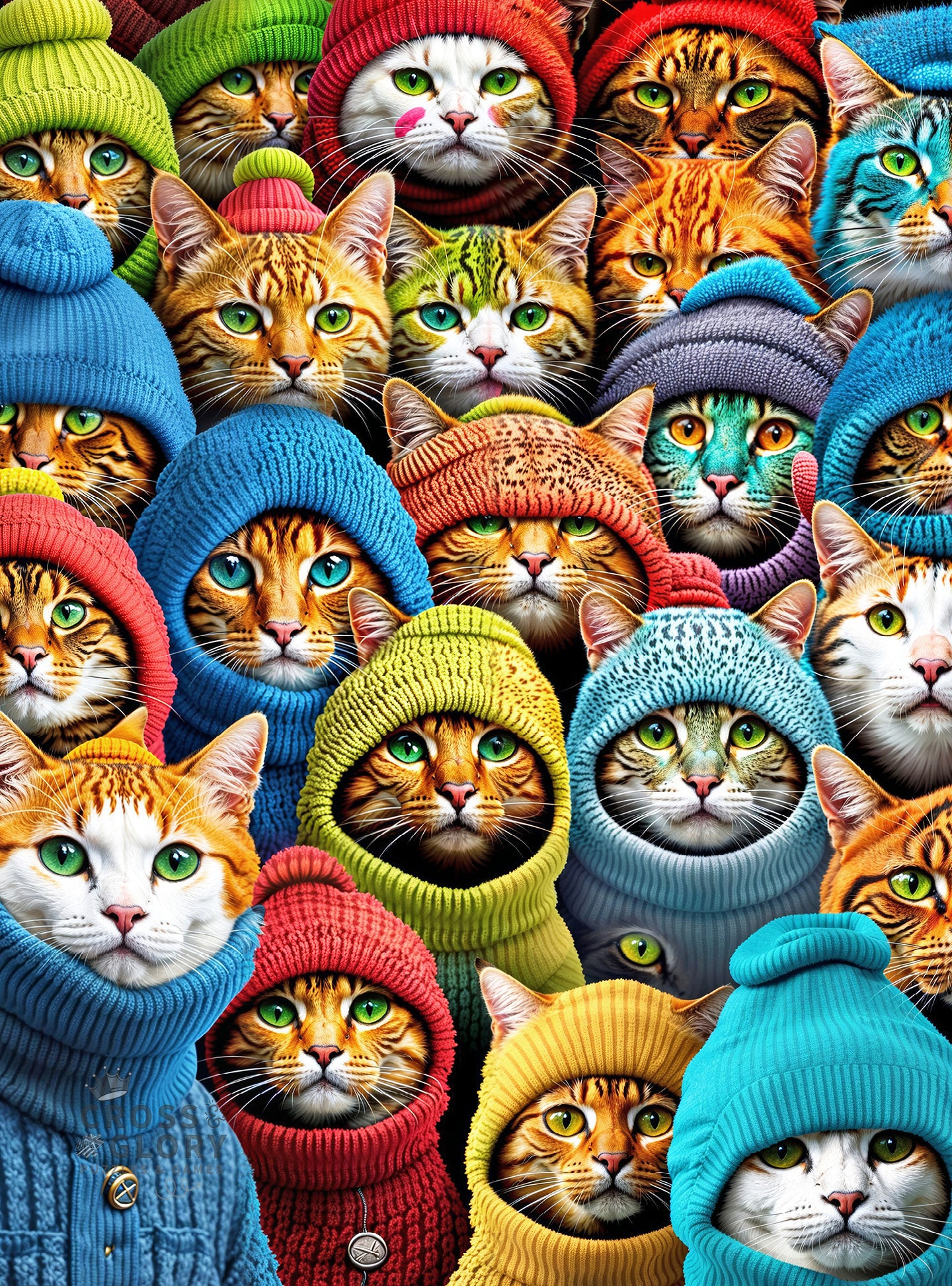 Cat Puzzle – Whiskered World: A Kitty Kaleidoscope – 1000 Piece Jigsaw Puzzle