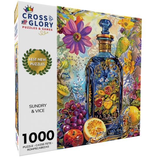 Food Puzzle – Sundry & Vice: Opulent Botanical Gin Bottle – 1000 Piece Jigsaw Puzzle