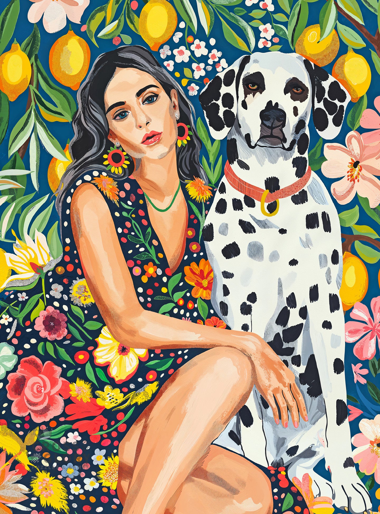 Dog Puzzle – Spot and Jane: Lemon Grove Delight – 1000 Piece Jigsaw Puzzle