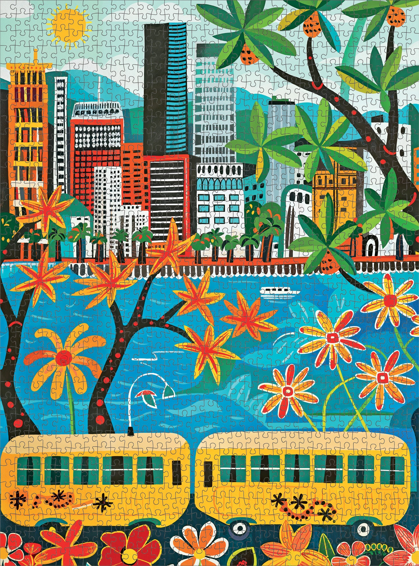 Hawaii Jigsaw Puzzle – Golden Shores of Waikiki – 1000 Piece Puzzle