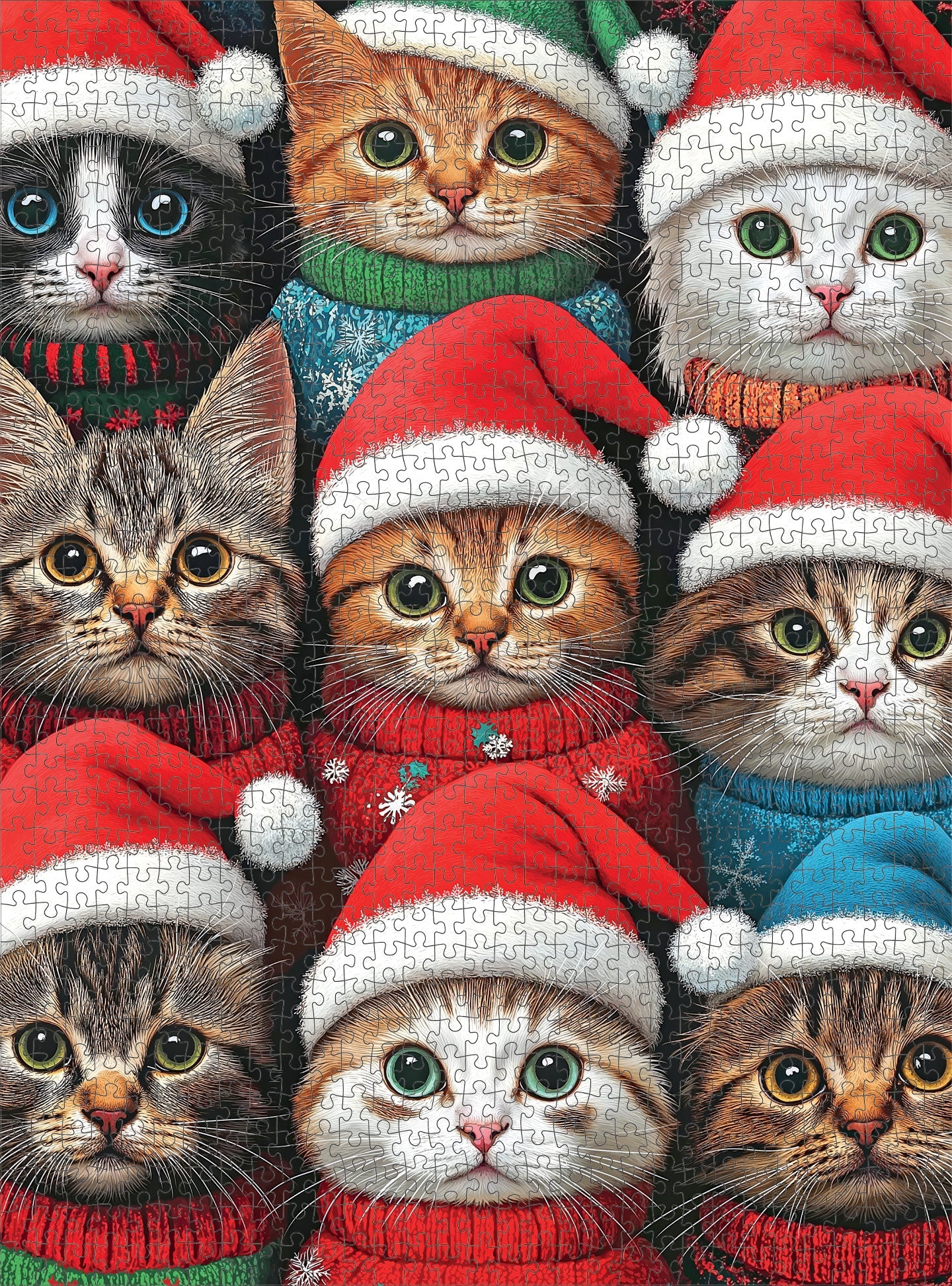 Whisker Wonderland: Holiday Cats Edition - 1000 Piece Jigsaw Puzzle