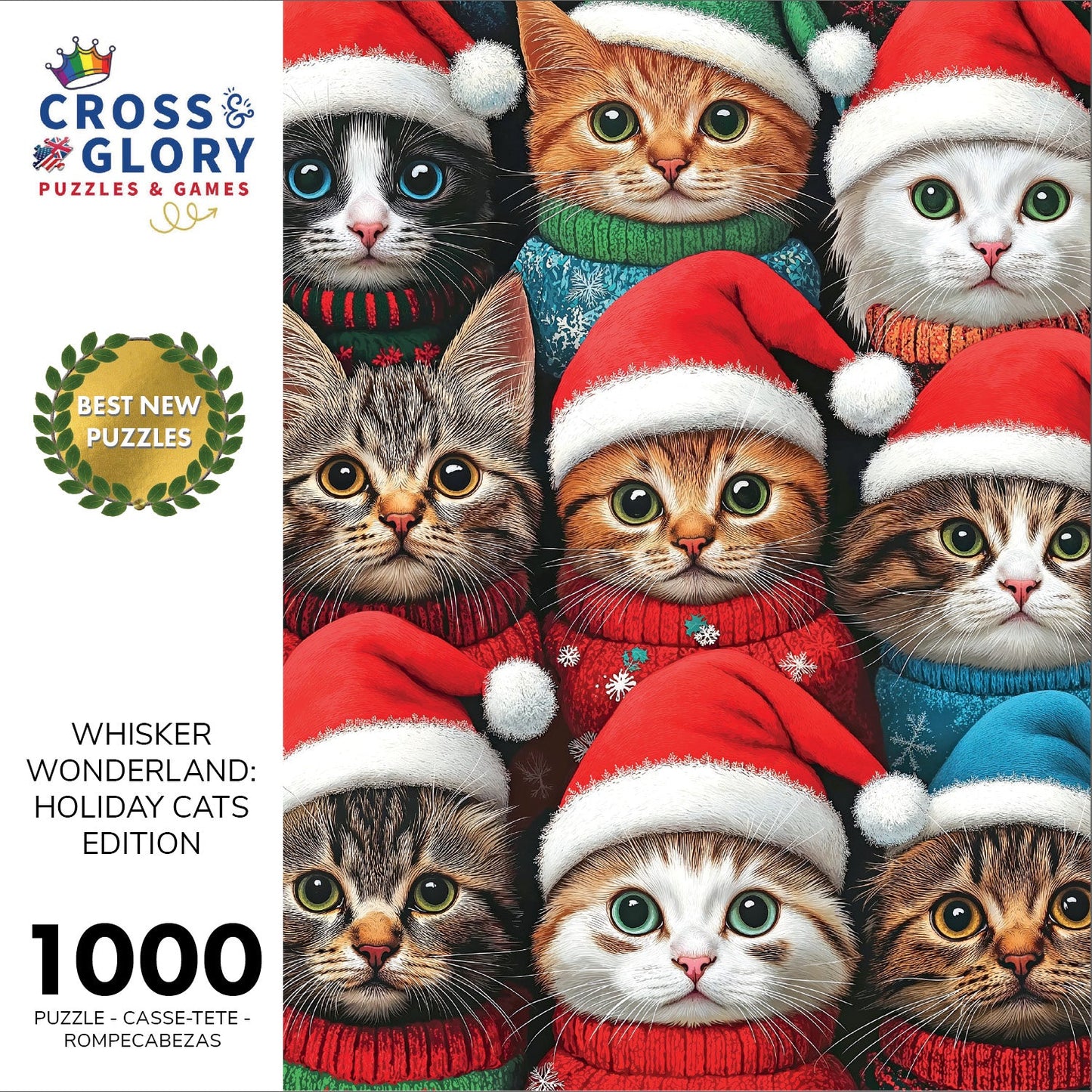 Whisker Wonderland: Holiday Cats Edition - 1000 Piece Jigsaw Puzzle