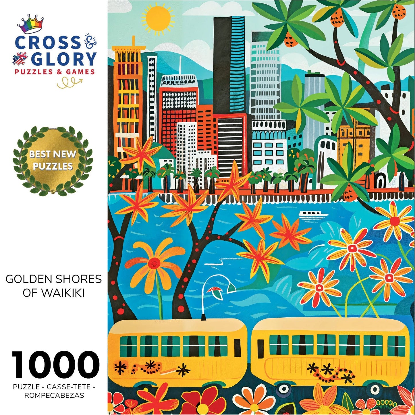 Golden Shores of Waikiki - 1000 Piece Jigsaw Puzzle