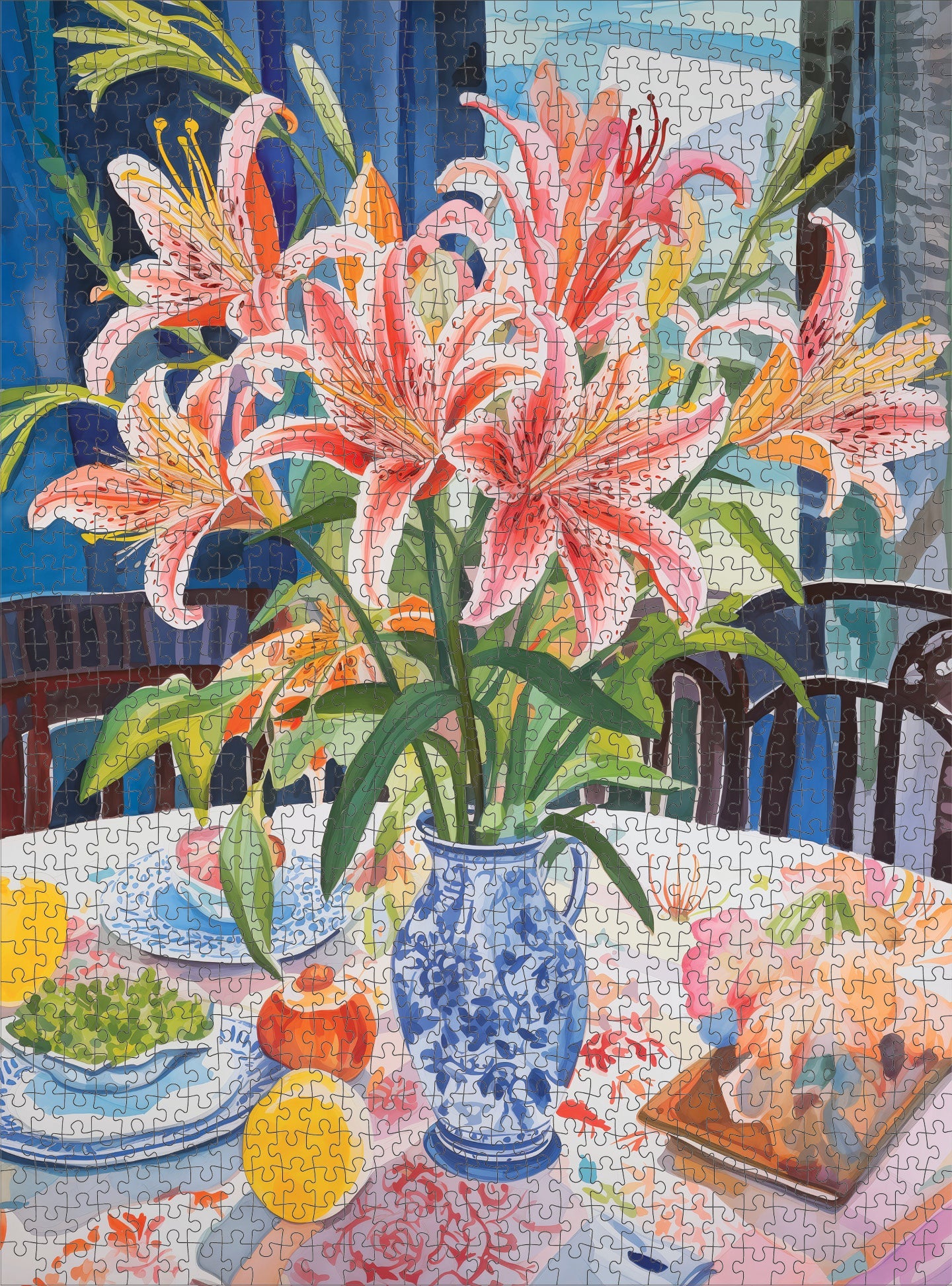 Stargazer Lilies: A Floral Masterpiece - 1000 Piece Jigsaw Puzzle