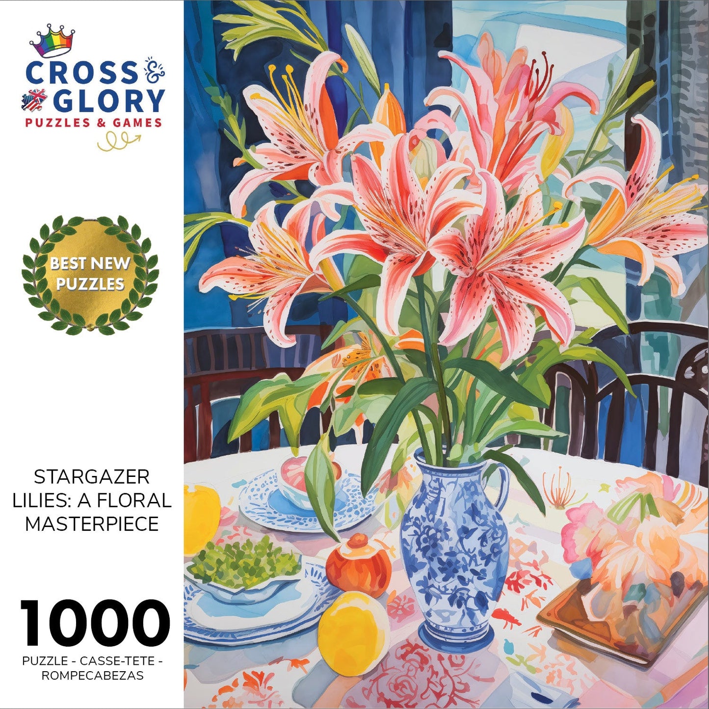 Stargazer Lilies: A Floral Masterpiece - 1000 Piece Jigsaw Puzzle