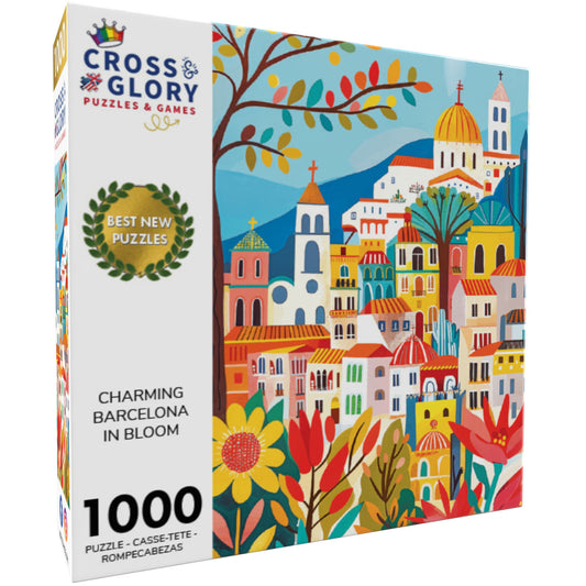 Barcelona Jigsaw Puzzle – Charming Barcelona in Bloom – 1000 Piece Puzzle