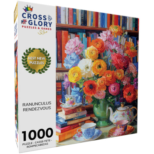 Flower Puzzle – Ranunculus Rendezvous – 1000 Piece Jigsaw Puzzle