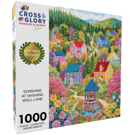 Garden Puzzle – Sunshine at Wishing Well Lane – 1000 Piece Jigsaw Puzzle