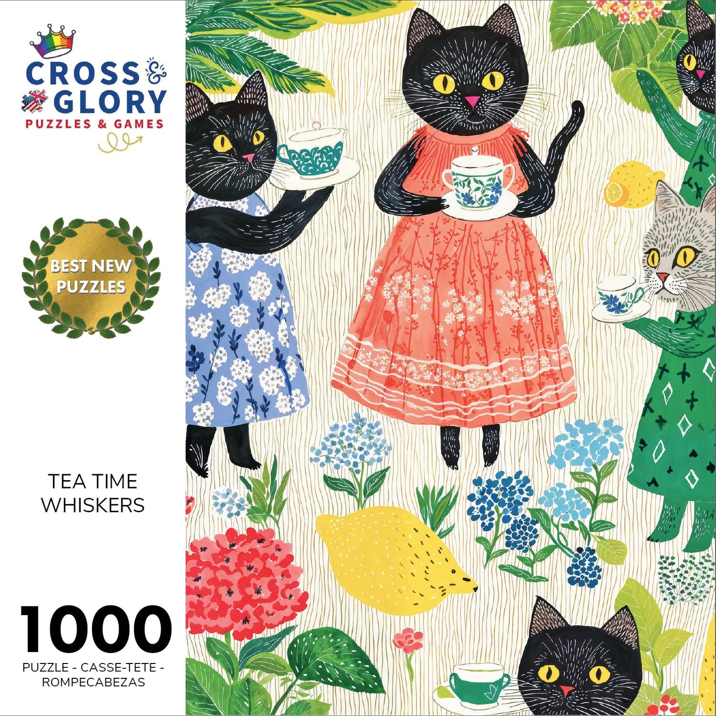 Puzzle 1000 pièces « Moustaches à l'heure du thé » 