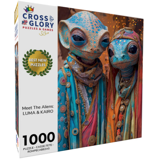 Space Puzzle – Meet The Aliens: Luma & Kairo – 1000 Piece Jigsaw Puzzle