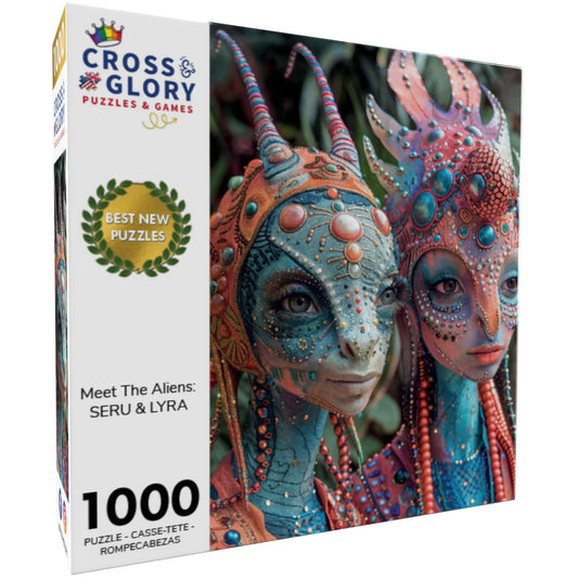 Space Puzzle – Meet The Aliens: Seru & Lyra – 1000 Piece Jigsaw Puzzle