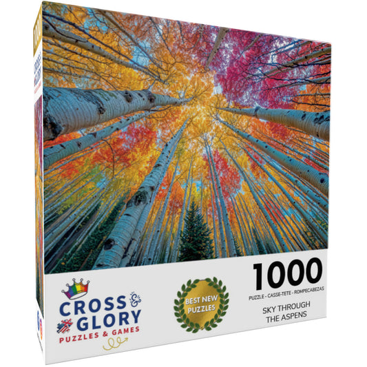 Sky Through The Aspens - 1000 Piece Jigsaw Puzzle
