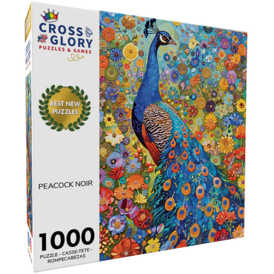 Peacock Noir - 1000 Piece Jigsaw Puzzle
