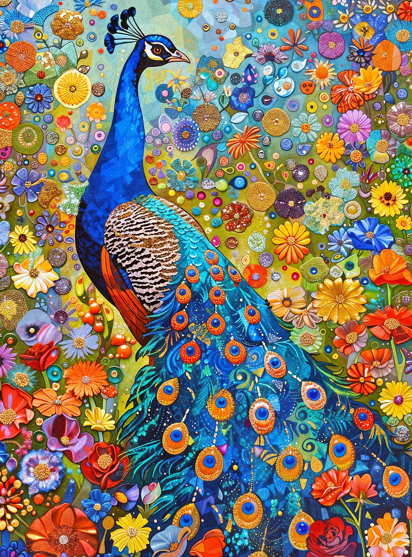Peacock Noir - 1000 Piece Jigsaw Puzzle