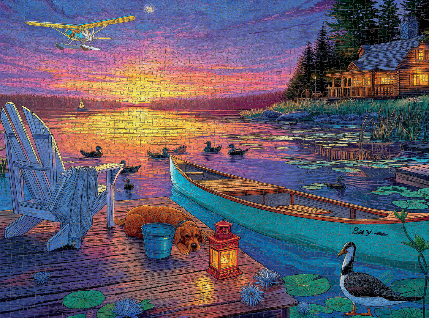 Dog Puzzle – Sunset Bay – 1000 Piece Jigsaw Puzzle