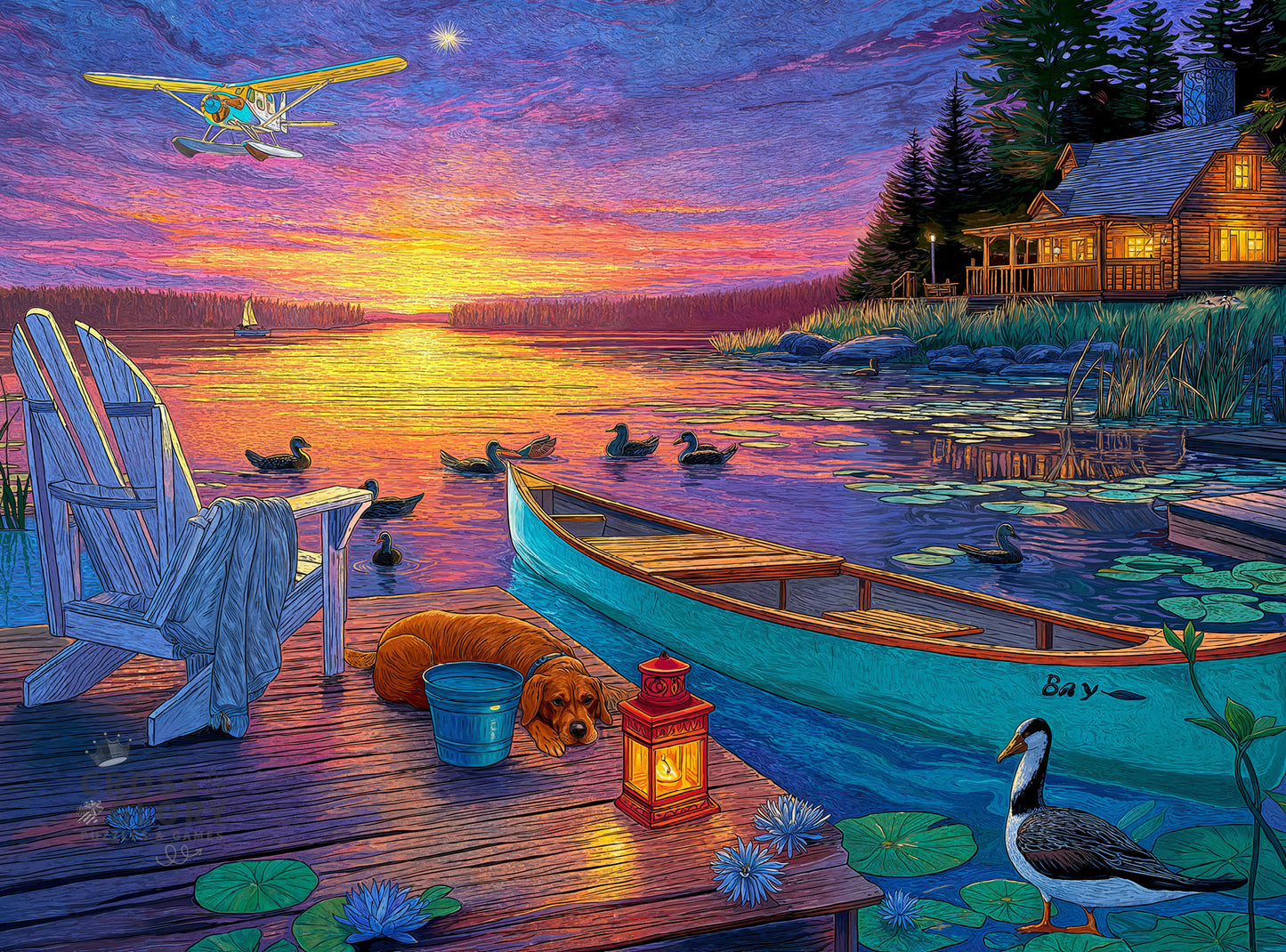 Dog Puzzle – Sunset Bay – 1000 Piece Jigsaw Puzzle