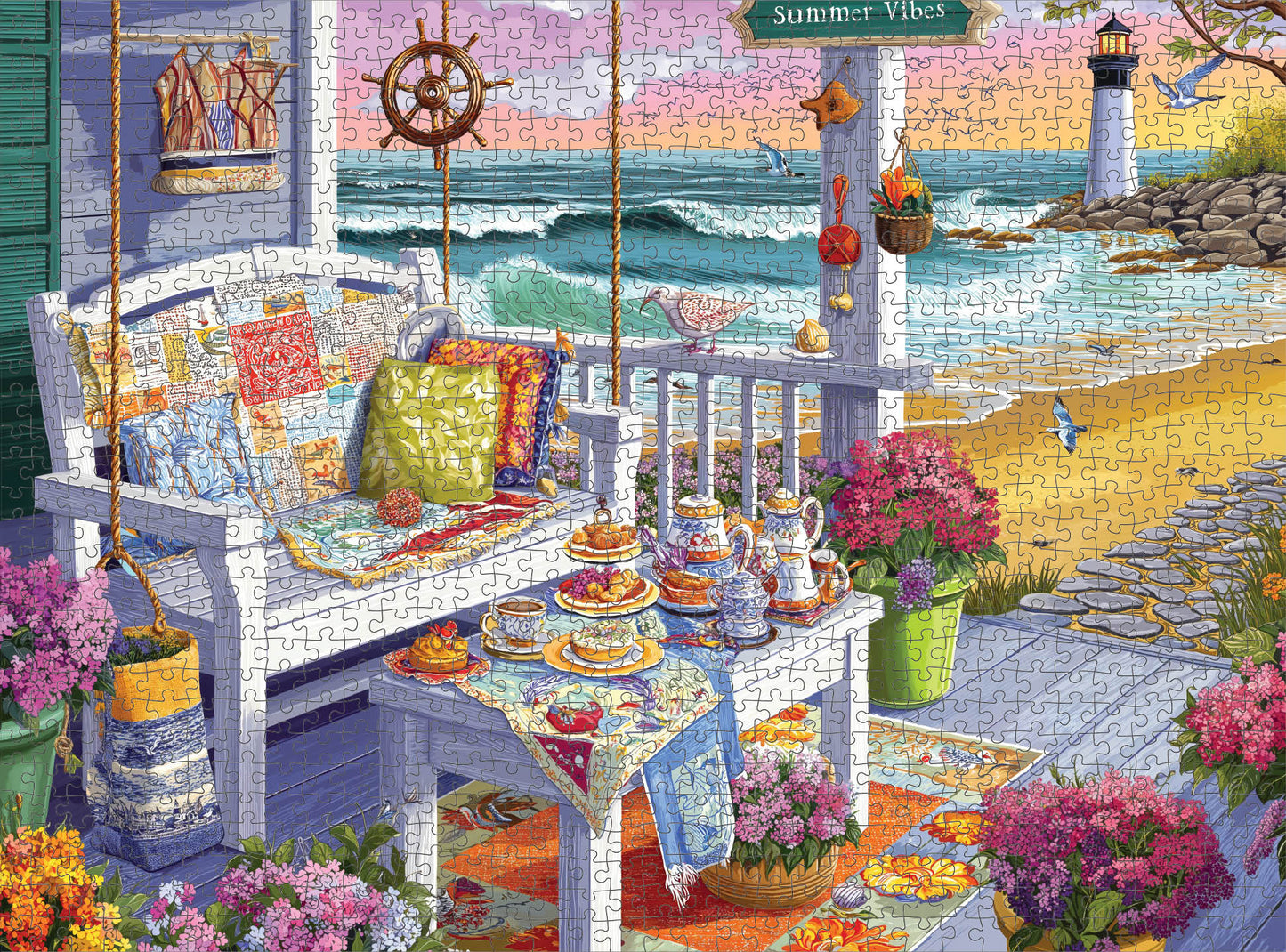 Lighthouse Puzzle – Tea at Tidelight – 1000 Piece Jigsaw Puzzle