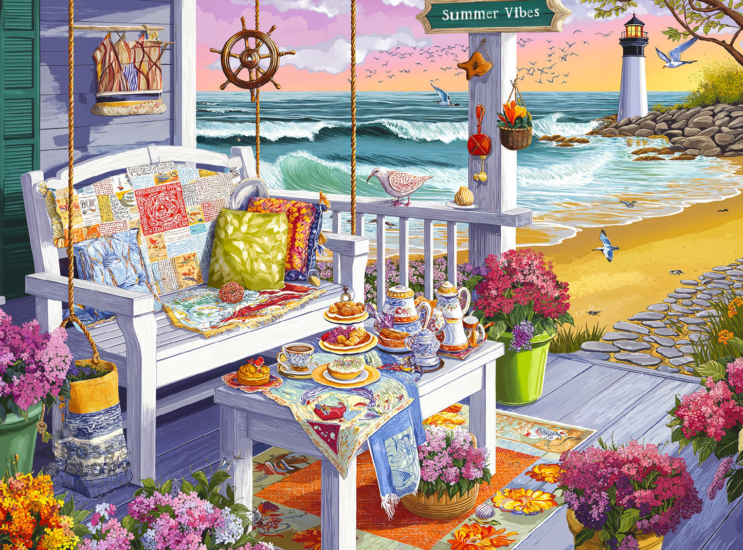 Lighthouse Puzzle – Tea at Tidelight – 1000 Piece Jigsaw Puzzle