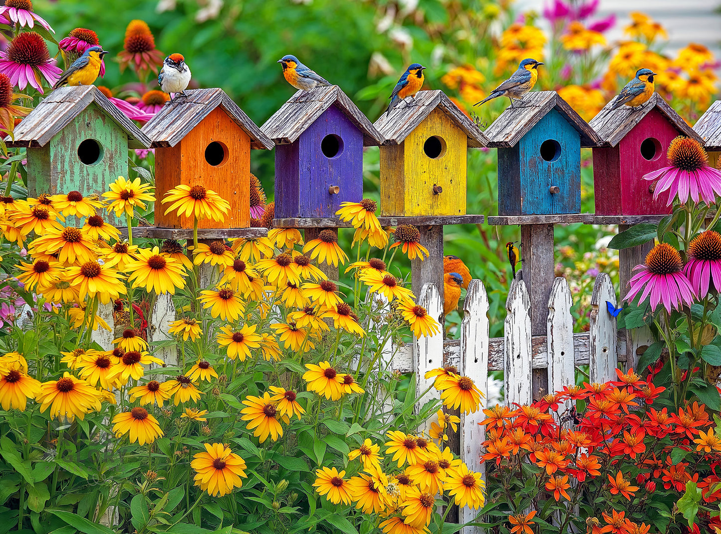 Butterfly Puzzle – A Fence Full of Song – 1000 Piece Jigsaw Puzzle