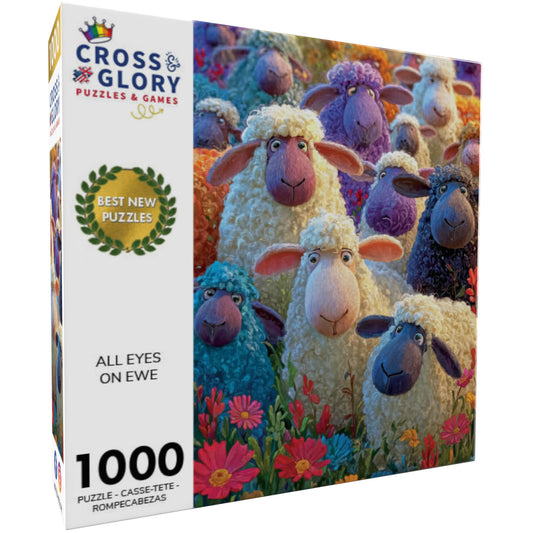 Farm Animal Puzzle – All Eyes on Ewe – 1000 Piece Jigsaw Puzzle