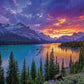 Lake Puzzle – The Last Light of the Rockies – 1000 Piece Jigsaw Puzzle