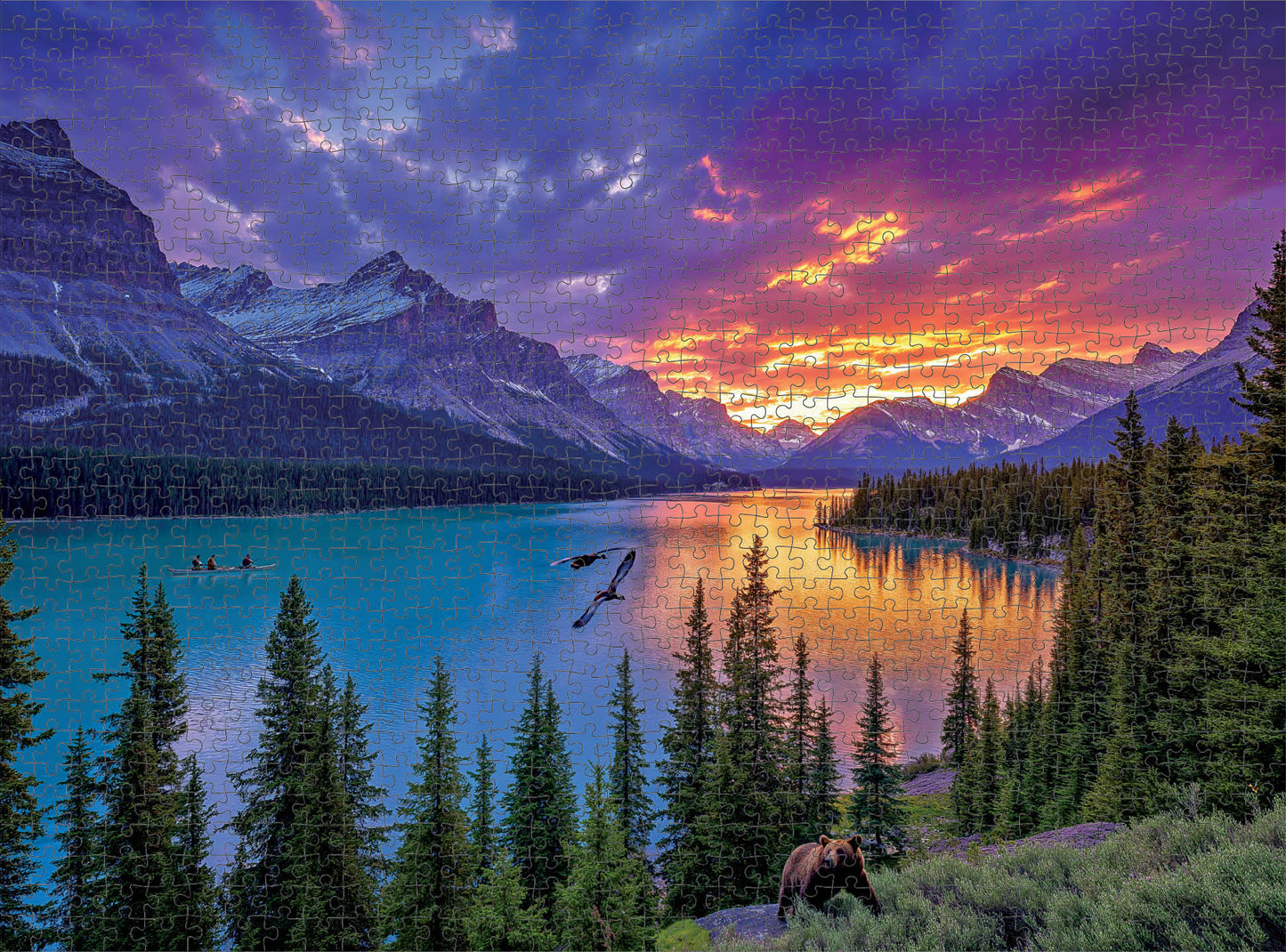 Lake Puzzle – The Last Light of the Rockies – 1000 Piece Jigsaw Puzzle