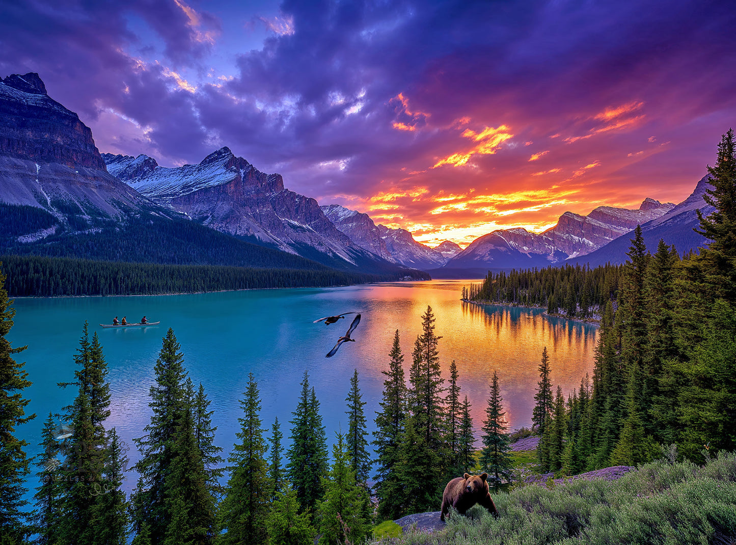 Lake Puzzle – The Last Light of the Rockies – 1000 Piece Jigsaw Puzzle