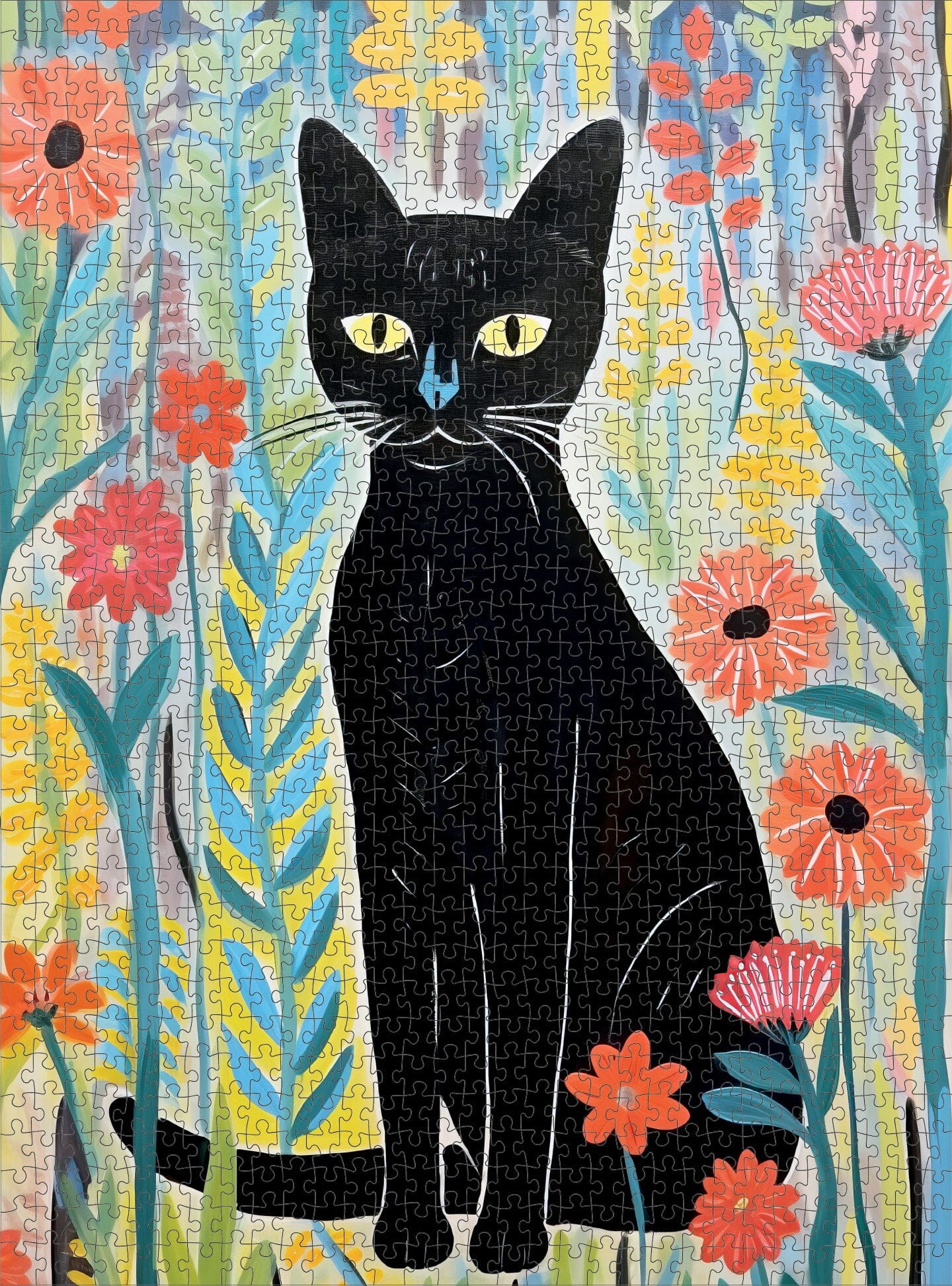 Garden Whiskers: A Feline's Floral Haven - 1000 Piece Jigsaw Puzzle Jigsaw Puzzles Cross & Glory