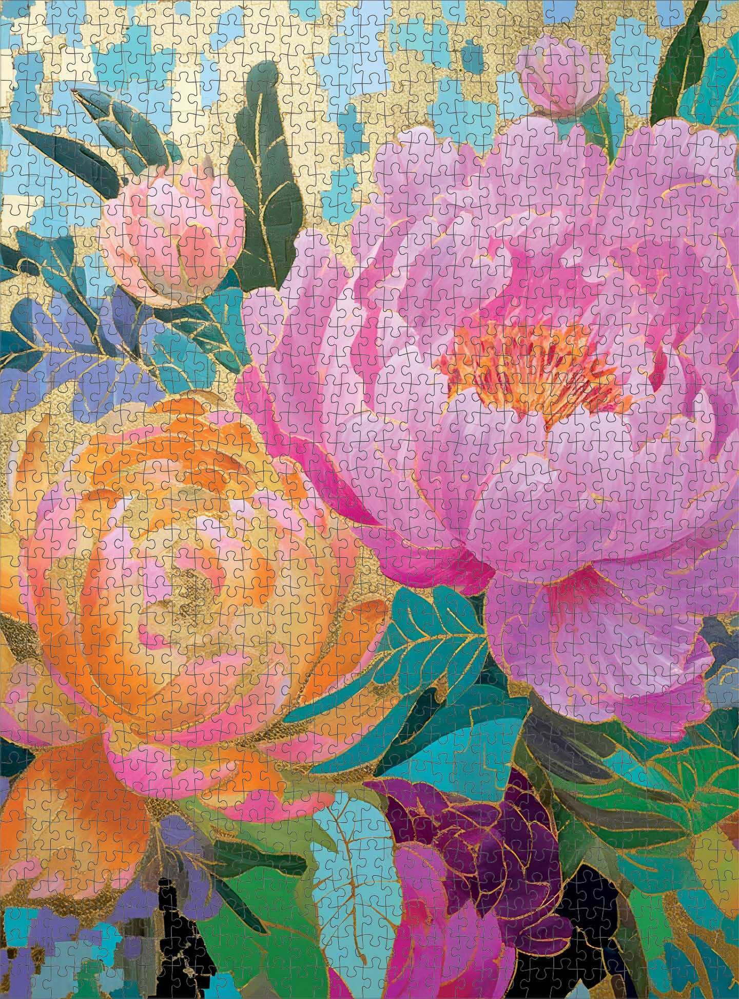 Golden Peony Dreams - 1000 Piece Jigsaw Puzzle Jigsaw Puzzles Cross & Glory