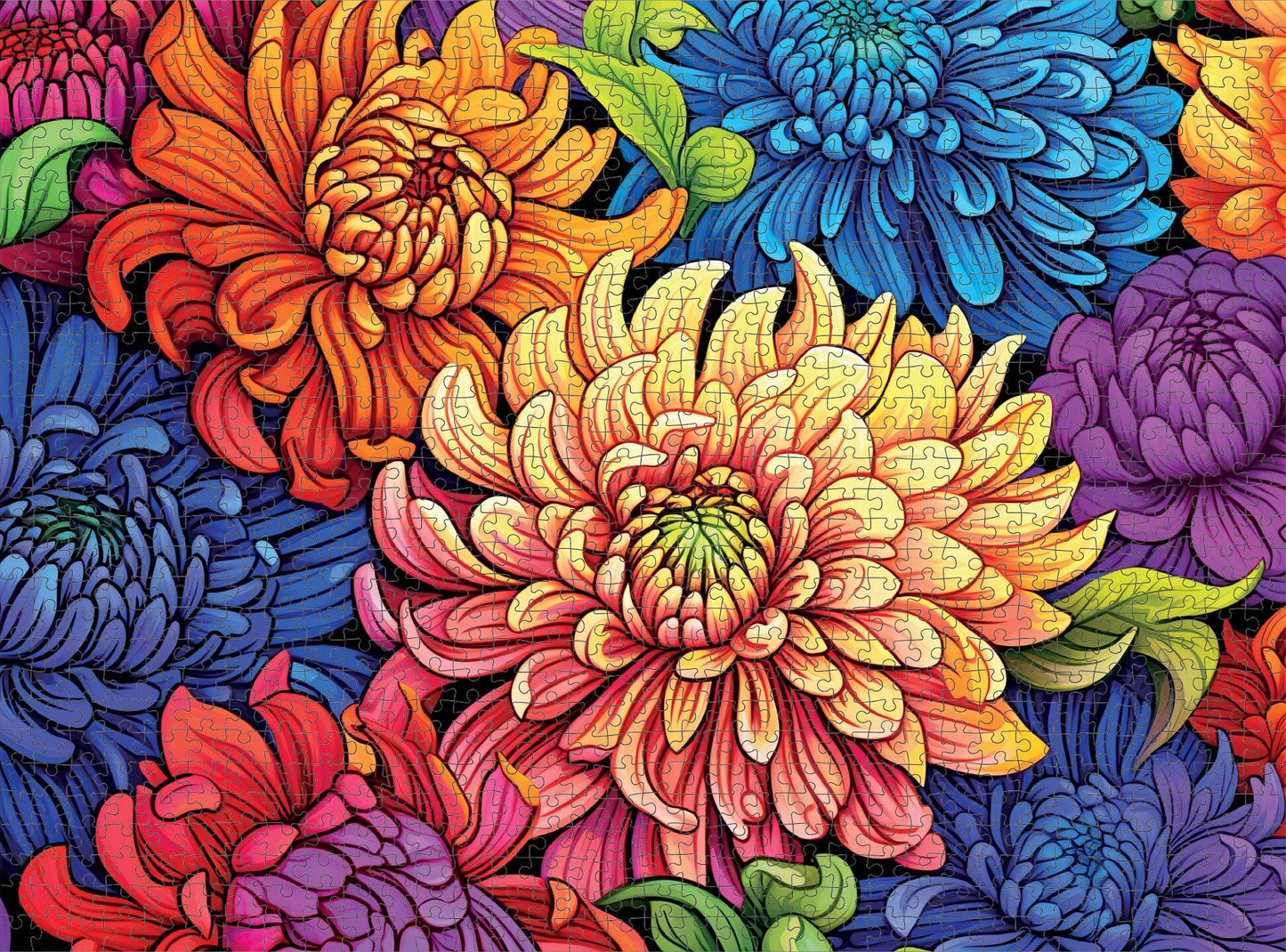Majestic Mums: Bouquet of Brilliance - 1000 Piece Jigsaw Puzzle Jigsaw Puzzles Cross & Glory