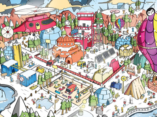 Lucky Puzzles Arctic Antics - 500 Piece Jigsaw Puzzle for Adults & Kids 12+ | Funny Polar Adventure Magic Puzzle | Coolest Adult Puzzles | Challenging Unique and Family Fun | 18 x 24 Inches